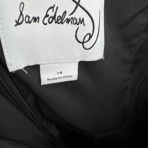 Sam Edelman Women's Black Strapless Feather-Trim Jumpsuit Size 14 Party Cocktail - Picture 9 of 13